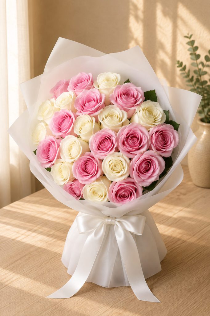 Rosas Rosas y Blancas