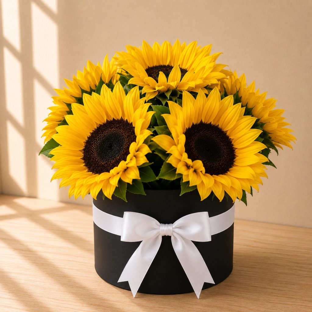 Girasoles en Caja