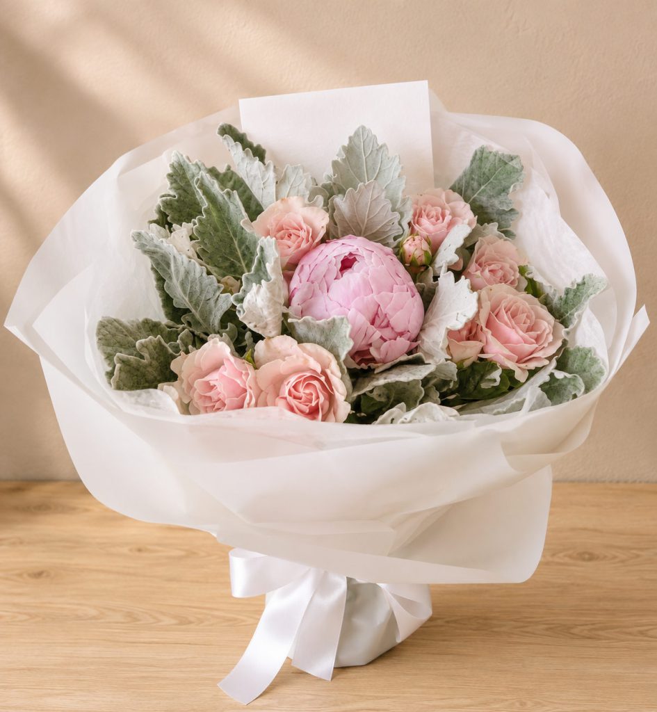 Peonia y Rosas